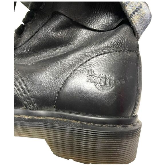 DR MARTENS #12105 Pink Plaid Flannel Lined Fold Down Boots 6 - Picture 11 of 13